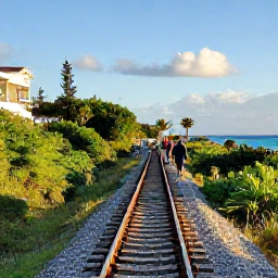Caribbean Holidays, Bermuda December Beaches, Visitors walking along Bermuda&rsquo;s coastal railway trail in December, green vegetation, ocean views and warm low sunlight