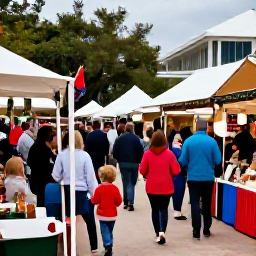 Caribbean Holidays, Bermuda December Holidays, Bermudian families and visitors enjoying a festive Christmas market with local crafts, food stalls and music in Hamilton