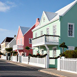 Caribbean Holidays, Bermuda December Holidays, Historic St George&rsquo;s Bermuda decorated for Christmas, with pastel cottages, cobbled lanes and festive garlands under bright winter sunshine