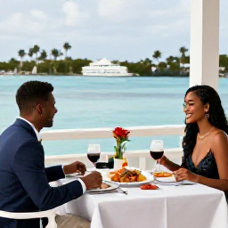 Caribbean Holidays, Bermuda December Honeymoons, Elegant Bermuda restaurant serving a romantic December dinner for two, with local seafood and harbour views