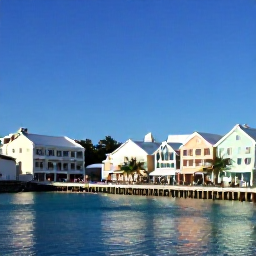 Caribbean Holidays, Bermuda December Tours, A bright December morning at Hamilton harbour in Bermuda, with pastel buildings, turquoise water and visitors exploring the waterfront