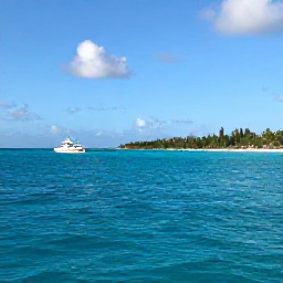 Caribbean Holidays, Bermuda Diving January, Small Bermuda dive boat travelling across calm turquoise water towards a low island coastline on a bright winter morning