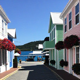 Caribbean Holidays, Bermuda Family Holidays, Families exploring the colourful streets and historic waterfront of Hamilton, Bermuda, with pastel buildings, flowers and a sunny harbour