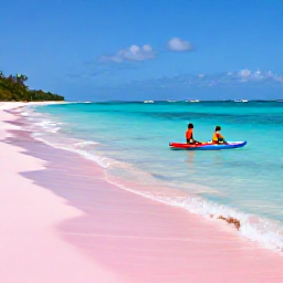 Caribbean Holidays, Bermuda Family Holidays, Family enjoying Horseshoe Bay beach in Bermuda, children paddling in clear turquoise water beside distinctive pink sand