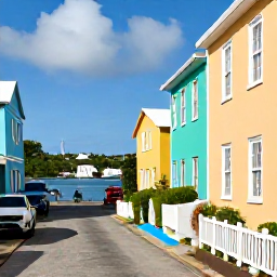 Caribbean Holidays, Bermuda Family Holidays, Family exploring colourful Hamilton streets in Bermuda, with pastel buildings and harbour views
