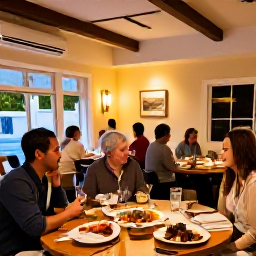 Caribbean Holidays, Bermuda February Breaks, Cosy Bermuda restaurant in Hamilton serving fresh seafood and local dishes, with warm lighting and relaxed diners in February