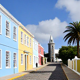 Caribbean Holidays, Bermuda February Flights, Historic St George's Bermuda, cobbled lane, pastel colonial buildings, old stone church and visitors in February sunshine