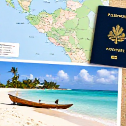 Caribbean Holidays, Bermuda February Holidays, A stylish multi-country holiday scene showing Bermuda in the foreground, with a travel map, passport and tropical island destinations suggested in the background
