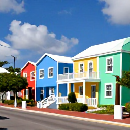 Caribbean Holidays, Bermuda February Holidays, Colourful Bermuda houses and Hamilton streets decorated for a February cultural celebration, bright daylight and relaxed island atmosphere