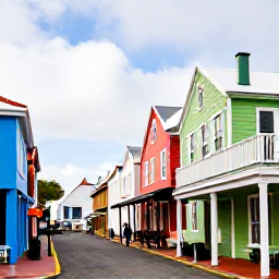 Caribbean Holidays, Bermuda February Holidays, Colourful Front Street in Hamilton, Bermuda, with colonial buildings, shops, caf&eacute;s and pedestrians under soft winter sunshine