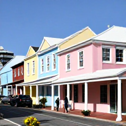 Caribbean Holidays, Bermuda February Holidays, Families exploring the pastel-coloured streets and waterfront of Hamilton, Bermuda, on a sunny February day