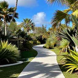 Caribbean Holidays, Bermuda February Nature, A green Bermuda nature reserve with winding paths, native plants and a small pond under clear winter sunshine