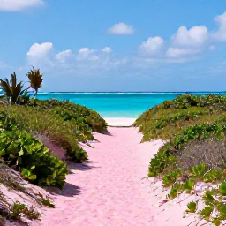 Caribbean Holidays, Bermuda February Nature, A sunny coastal trail overlooking Bermuda&rsquo;s turquoise sea, with pink sand, green vegetation and a bright February sky