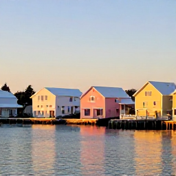Caribbean Holidays, Bermuda February Tours, Golden evening light over Hamilton Harbour in Bermuda, with pastel buildings and calm water