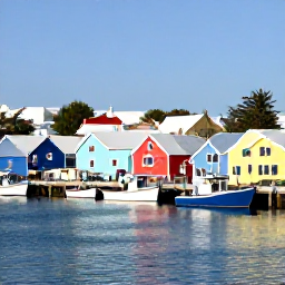 Caribbean Holidays, Bermuda Fishing February, Bermuda&rsquo;s colourful harbour and shoreline on a clear February afternoon, with fishing boats, pastel houses and calm water