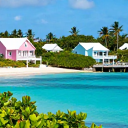 Caribbean Holidays, Bermuda in April, A scenic Bermuda coastline with turquoise water, pastel houses and lush greenery under warm April sunshine, representing a relaxing island getaway