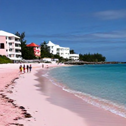 Caribbean Holidays, Bermuda in May, Visitors walking along a scenic Bermuda coastline beside a pink-sand beach, clear water and distinctive pastel buildings
