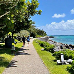 Caribbean Holidays, Bermuda in May, Visitors walking through Bermuda&rsquo;s Railway Trail beside woodland, rocky coastline and blue ocean