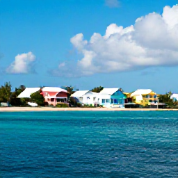 Caribbean Holidays, Bermuda in September, A sunny coastal view of Bermuda with pastel buildings, turquoise sea and a calm beach in September
