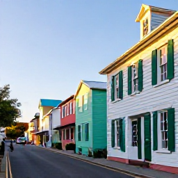 Caribbean Holidays, Bermuda in September, Visitors exploring colourful Hamilton in Bermuda, with pastel shops, historic buildings and streets in warm September light