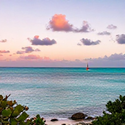 Caribbean Holidays, Bermuda Instagram Spots, A Bermuda sunset over calm turquoise water, pastel clouds and a distant sailboat, photographed from a scenic coastal viewpoint in February