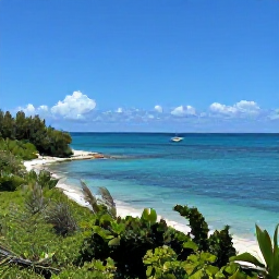 Caribbean Holidays, Bermuda Instagram Spots, A peaceful view across Bermuda&rsquo;s blue sea from a coastal viewpoint in April, with lush greenery and a small boat in the distance