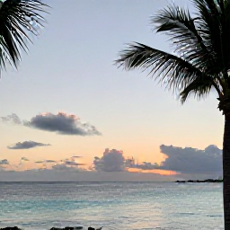 Caribbean Holidays, Bermuda Instagram Spots, A relaxed April sunset over Bermuda&rsquo;s coastline, with calm turquoise water, pastel clouds and silhouettes of palm trees