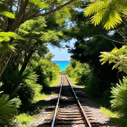 Caribbean Holidays, Bermuda Instagram Spots, Bermuda railway trail through green woodland leading towards a bright coastal viewpoint, photographed in fresh May light