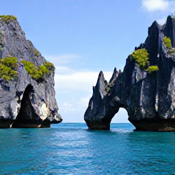 Caribbean Holidays, Bermuda Instagram Spots, Bright blue Bermuda water surrounding dramatic limestone rock formations and a natural sea arch on the coast