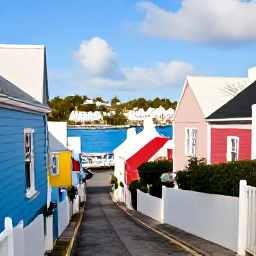 Caribbean Holidays, Bermuda Instagram Spots, Historic pastel cottages, narrow lanes and a bright harbour in St George's, Bermuda, photographed during a sunny February morning