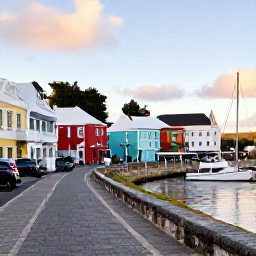 Caribbean Holidays, Bermuda Instagram Spots, Historic St George's Bermuda waterfront in December, with colourful buildings, old stone streets, boats in the harbour and soft afternoon sunlight