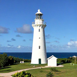 Caribbean Holidays, Bermuda Instagram Spots, Historic white stone lighthouse standing above green Bermuda landscape with ocean in the background