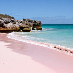 Caribbean Holidays, Bermuda Instagram Spots, Pink sand, turquoise water and dramatic rocky coastline at Horseshoe Bay Beach in Bermuda on a calm February day