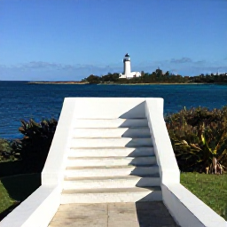Caribbean Holidays, Bermuda Instagram Spots, White limestone steps leading to a blue ocean view at Gibbs Hill Lighthouse in Bermuda, with clear February skies