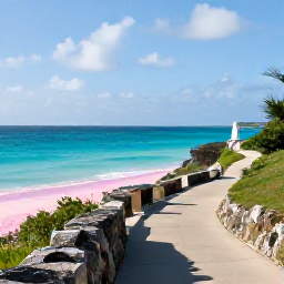 Caribbean Holidays, Bermuda January Adventures, A bright January morning overlooking Bermuda&rsquo;s turquoise sea, pink-sand beach and rugged coastal path