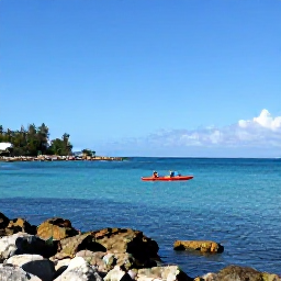 Caribbean Holidays, Bermuda January Adventures, Kayakers paddling across calm turquoise water along Bermuda&rsquo;s rocky coastline under a clear winter sky