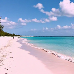Caribbean Holidays, Bermuda January Beaches, A wide pink-sand Bermuda beach in January with calm turquoise water, soft winter sunshine and a few relaxed visitors