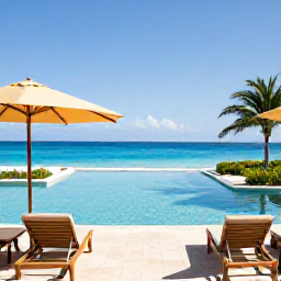 Caribbean Holidays, Bermuda January Breaks, Serene adults-only Bermuda resort with infinity pool, loungers and ocean views under clear January skies