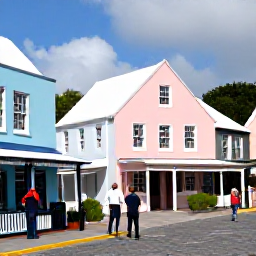 Caribbean Holidays, Bermuda January Breaks, Visitors strolling along Front Street in Hamilton, Bermuda, viewing pastel colonial buildings, local shops and the harbour