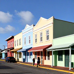 Caribbean Holidays, Bermuda January Holidays, Family exploring colourful Hamilton streets with pastel buildings, small shops and bright winter sunshine
