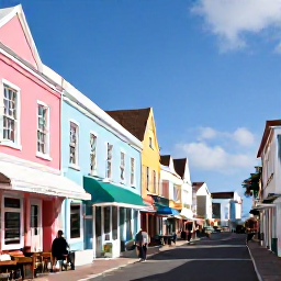 Caribbean Holidays, Bermuda January Holidays, Historic Hamilton street in Bermuda with pastel buildings, local shops, caf&eacute;s and visitors exploring on a sunny January day