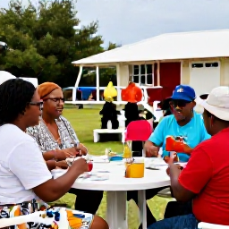 Caribbean Holidays, Bermuda January Holidays, Local Bermudian musicians and residents enjoying a relaxed cultural gathering in Hamilton during January