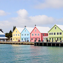 Caribbean Holidays, Bermuda January Tours, A bright January morning in Bermuda with pastel Hamilton buildings, turquoise water and visitors exploring the waterfront