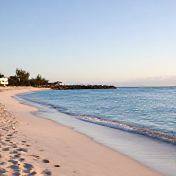 Caribbean Holidays, Bermuda January Wellness, Quiet pink-sand beach in Bermuda on a clear January morning, soft winter sunlight, calm turquoise water, peaceful wellness holiday atmosphere