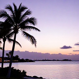 Caribbean Holidays, Bermuda January Wellness, Sunset over Bermuda harbour in January, pastel sky, calm water, silhouetted palm trees and peaceful holiday mood