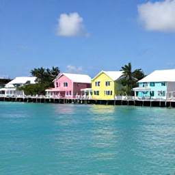 Caribbean Holidays, Bermuda June Holidays, Bright Bermuda waterfront in June with pastel houses, clear turquoise water and relaxed island life
