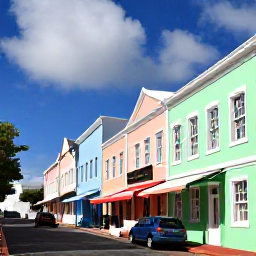 Caribbean Holidays, Bermuda Luxury Holidays, Colourful historic streets and pastel buildings in Hamilton, Bermuda, visited by luxury travellers in August