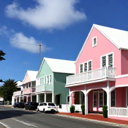 Caribbean Holidays, Bermuda Luxury Holidays, Historic pastel-coloured buildings and charming streets in Hamilton, Bermuda, visited on a sunny June day