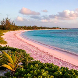 Caribbean Holidays, Bermuda Nature Holidays, A panoramic view of Bermuda&rsquo;s pink-sand coastline, clear turquoise water and green coastal vegetation in gentle morning light