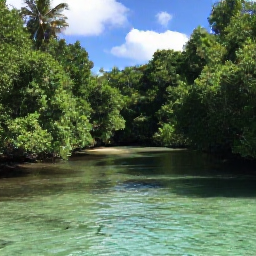Caribbean Holidays, Bermuda Nature Holidays, A quiet Bermuda nature reserve with mangroves, shallow clear water and native birds among lush greenery